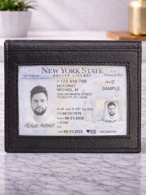 Genuine Leather Men's Mini Card Holder with RFID Blocking